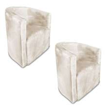Kit 02 Poltronas Decorativa Lyon Veludo Bege - Pallazio