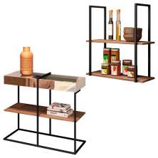 Kit Aparador e Prateleira Multiuso 60 cm Industrial Ariel Demolição - Pallazio