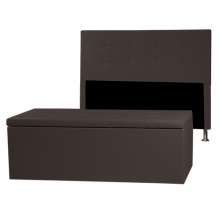 Kit Cabeceira e Calçadeira Baú Casal 1,40m Berlim Corano Marrom - Pallazio