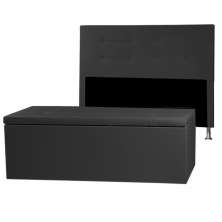 Kit Cabeceira e Calçadeira Baú King 1,95m Berlim Corano Preto - Pallazio