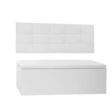 Kit Painel e Calçadeira Baú Casal 1,40m Roma Corano Branco - Pallazio