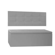 Kit Painel e Calçadeira Baú King 1,95m Roma Corano Cinza - Pallazio