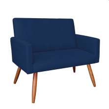 Namoradeira Nina Suede Azul Marinho Pés Palito Castanho - Pallazio