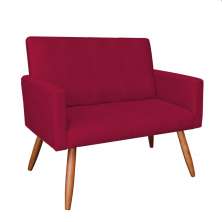 Namoradeira Nina Suede Vermelho Pés Palito Castanho - Pallazio