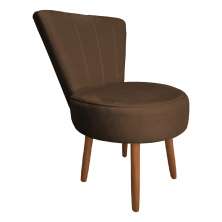 Poltrona Cadeira Decorativa Costurada Elegância Veludo Marrom Pés Palito Castanho - Pallazio
