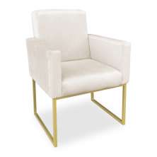 Poltrona Clarice Veludo Base Metálica Industrial Dourado - Pallazio