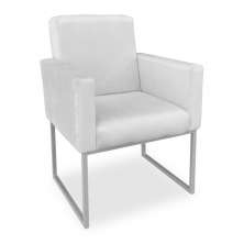 Poltrona Clarice Veludo Cinza Base Metálica Industrial Prata - Pallazio