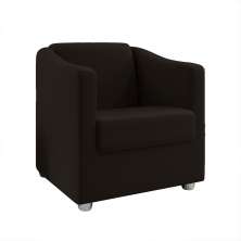 Poltrona Decorativa Ana Suede Marrom Pés Cromado - Pallazio