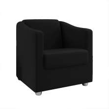 Poltrona Decorativa Ana Suede Preto Pés Cromado - Pallazio