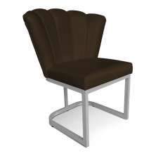 Poltrona Flor Corano Marrom Base Metálica Industrial Prata - Pallazio