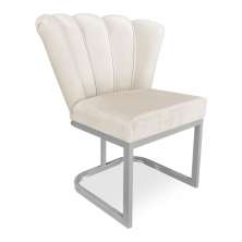 Poltrona Flor Veludo Base Metálica Industrial Prata - Pallazio