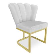 Poltrona Flor Veludo Cinza Base Metálica Industrial Dourado - Pallazio