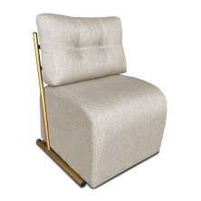 Poltrona Luxo Aurora Linho Base de Ferro Dourado - Pallazio
