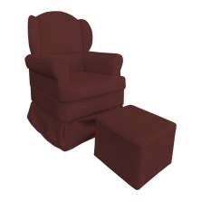 Poltrona de Amamentação com Puff Serena Suede Marsala - Pallazio