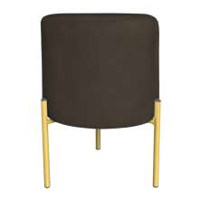 Puff Decorativo Soren Suede Marrom Pés de Ferro Dourado - Pallazio