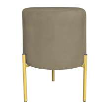 Puff Decorativo Soren Suede Marrom Rato Pés de Ferro Dourado - Pallazio