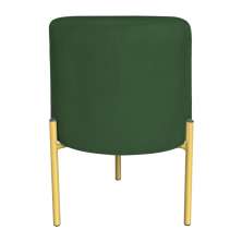 Puff Decorativo Soren Suede Verde Pés de Ferro Dourado - Pallazio