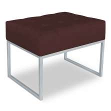Puff Lisa Suede Marsala Base Metálica Industrial Prata - Pallazio