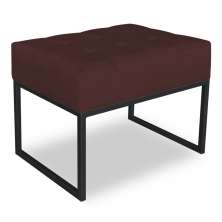 Puff Lisa Suede Marsala Base Metálica Industrial Preto - Pallazio