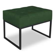 Puff Lisa Suede Verde Base Metálica Industrial Preto - Pallazio