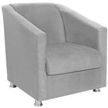 Poltrona Decorativa Bia Suede Cinza Claro MPassos