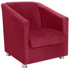 Poltrona Decorativa Bia Suede Vermelho MPassos