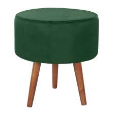 Puff Puf Redondo Pes Palito 44x40cm Suede Verde MPassos