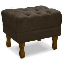 Puff Puf Retro Capitone 52x44cm Suede Marrom MPassos