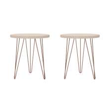 Conjunto com 2 Mesas Laterais Evolution Off White 48 cm