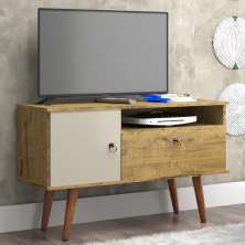 Rack Bancada Para TV 32 Pol Sala Yan Nature/Off White