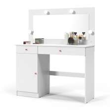 Penteadeira Camarim Diamante 1 Porta 2 Gavetas Branca