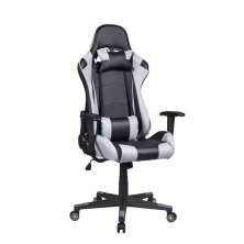 Cadeira Gamer Pelegrin em Couro PU Reclinável PEL-3012 Preta e Cinza