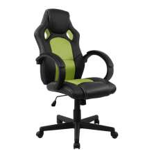Cadeira Presidente Gamer em Couro PU Preta com Verde Pelegrin PEL – 3002