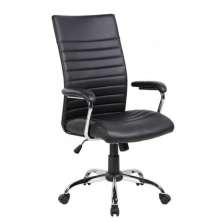 Conjunto com 1 Cadeira Presidente e 2 Cadeiras Interlocutores em Couro PU PEL-9023H/V Pretas