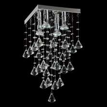 Lustre Star Com Adornos Em Acrílico De Alto Brilho - Cor Cristal