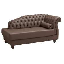Chaise Estofada com Pés de Madeira Vega TCS-357 Marrom - Perfan