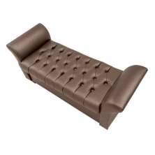 Puff Baú Decorativo com Pés de Madeira Egeo 1,40 TCS-357 Marrom - Perfan