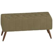 Puff Puf Para Sala 100 cm Pes Madeira Trit Veludo SL 945 Peer