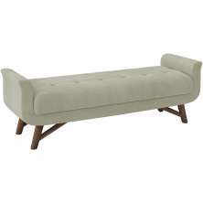 Puff Recamier 140 cm Pes Madeira Leville Veludo SL 940 Peer