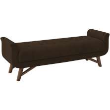 Puff Recamier 140 cm Pes Madeira Leville Veludo SL 942 Peer