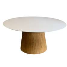 Mesa de Jantar Cone Oval 120x80 cm Base Laminada em Madeira Freijó