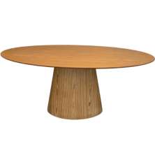Mesa de Jantar Cone Oval 160x90 cm Tampo Madeira Freijó Base Madeira Freijó