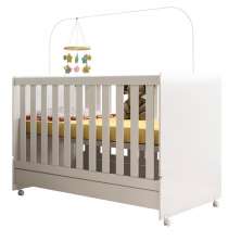 Berço Mini Cama 2 em 1 Com Rodizios 3200 Branco PLLA
