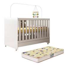 Berço Mini Cama Encanto Branco com Colchão Supreme - Peternella Móveis