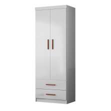 Guarda Roupa Infantil Ônix 2 Portas e 2 Gavetas Flex Branco - Peternella Móveis