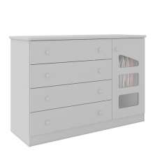 Cômoda Infantil Eloisa 1 Porta e 4 Gavetas Branco - Phoenix Baby
