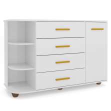 Cômoda Infantil com Cantoneira e 4 Gavetas 100% MDF New Lorena Branco - Phoenix