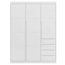 Guarda Roupa Infantil 3 Portas 4 Gavetas Pérola Branco - Phoenix