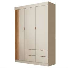 Guarda Roupa Infantil Detalhe Ripada 3 Portas Ayla Off White - Phoenix