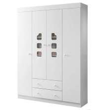 Guarda Roupa Infantil Lívia 4 Portas e 2 Gavetas Branco - Phoenix Baby